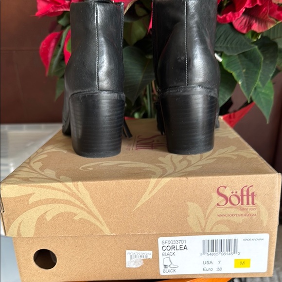 Black Leather Ankle Boots - Picture 3 of 5